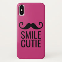 Moustache on Pink - ANY COLOR Background Phone Cas