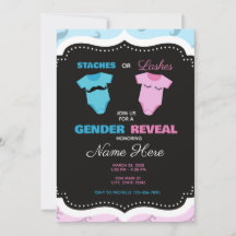 Moustache or Eyelashes Pink Blue Gender Reveal