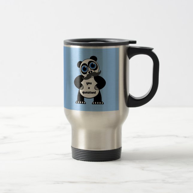 moustache panda bear travel mug (Right)