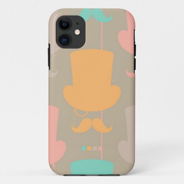 Moustache pattern 2 Case-Mate iPhone case (Back)