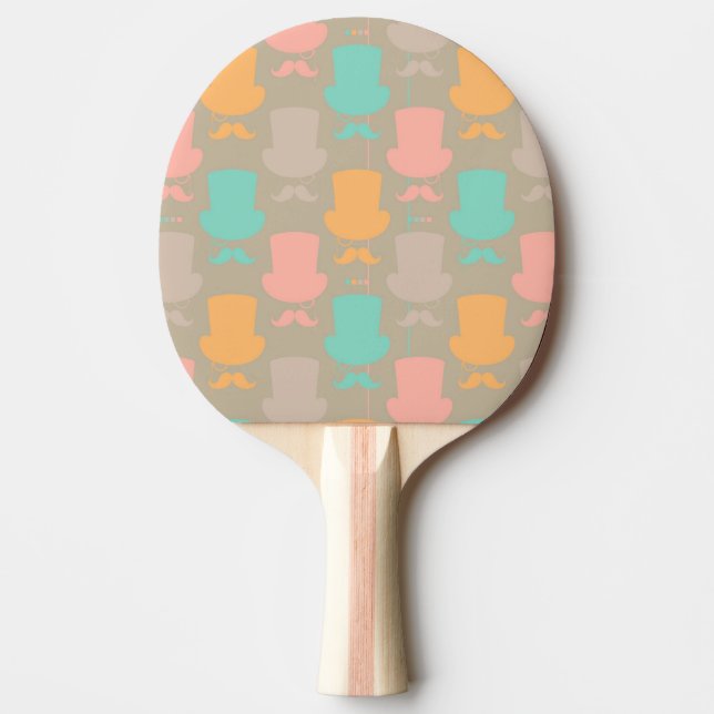 Moustache pattern 2 ping pong paddle (Front)