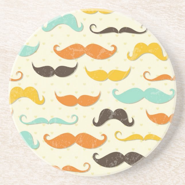 Moustache pattern 3 coaster (Front)