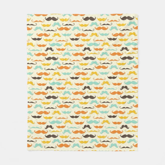 Moustache pattern 3 fleece blanket (Front)