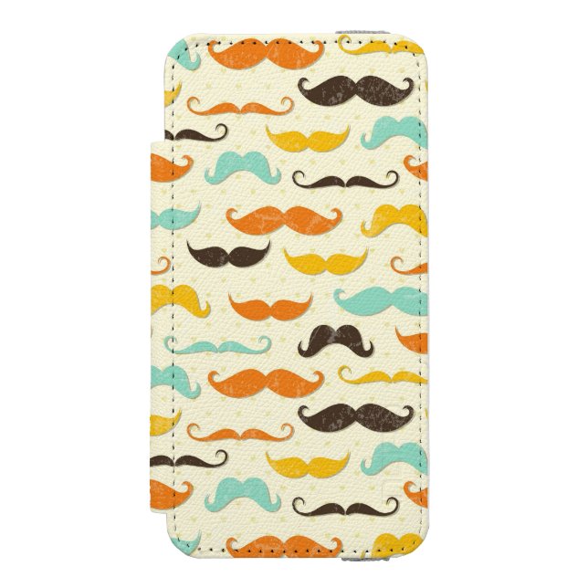 Moustache pattern 3 incipio iPhone wallet case (Folio Front)