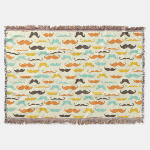 Moustache pattern 3 throw blanket