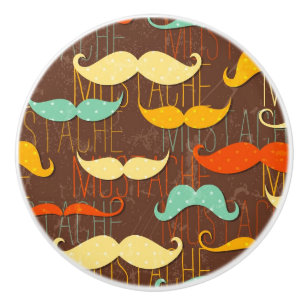 Moustache pattern ceramic knob