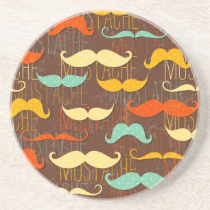 Moustache pattern coaster