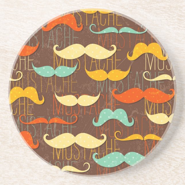 Moustache pattern coaster (Front)
