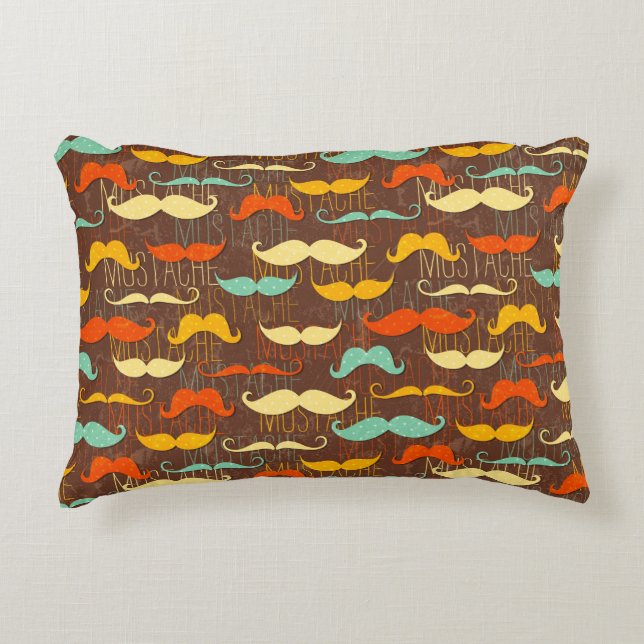 Moustache pattern decorative cushion (Front)