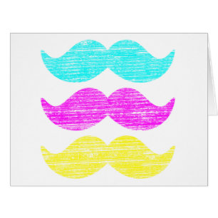 Moustache Pattern in CMY Halftone Colours
