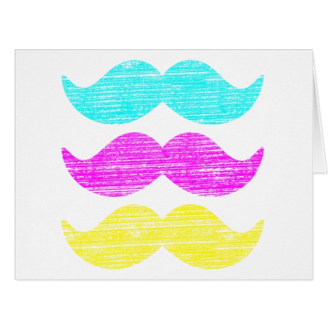 Moustache Pattern in CMY Halftone Colours (Front Horizontal)