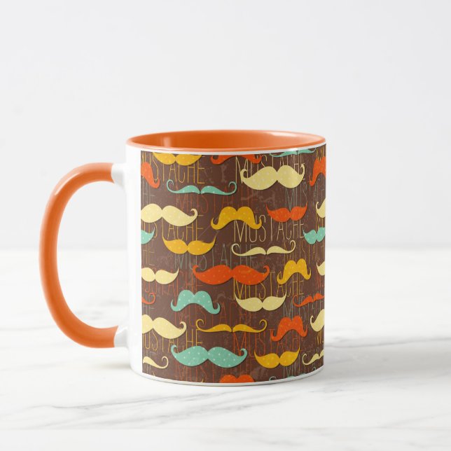 Moustache pattern mug (Left)