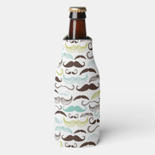 Moustache pattern, retro style 2 bottle cooler