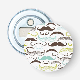 Moustache pattern, retro style 2 bottle opener