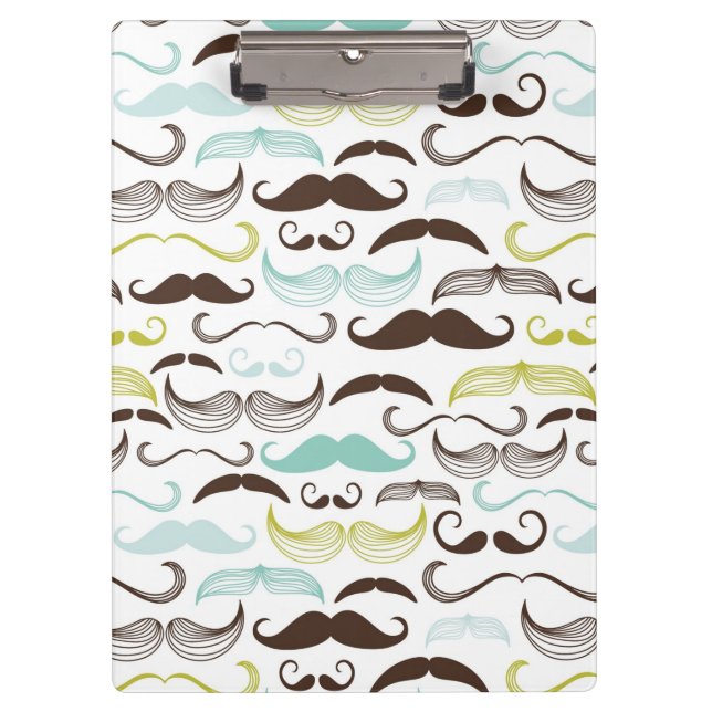 Moustache pattern, retro style 2 clipboard (Front)