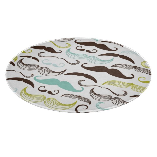 Moustache pattern, retro style 2 cutting board (Corner)