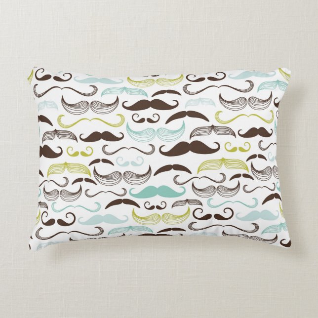 Moustache pattern, retro style 2 decorative cushion (Front)