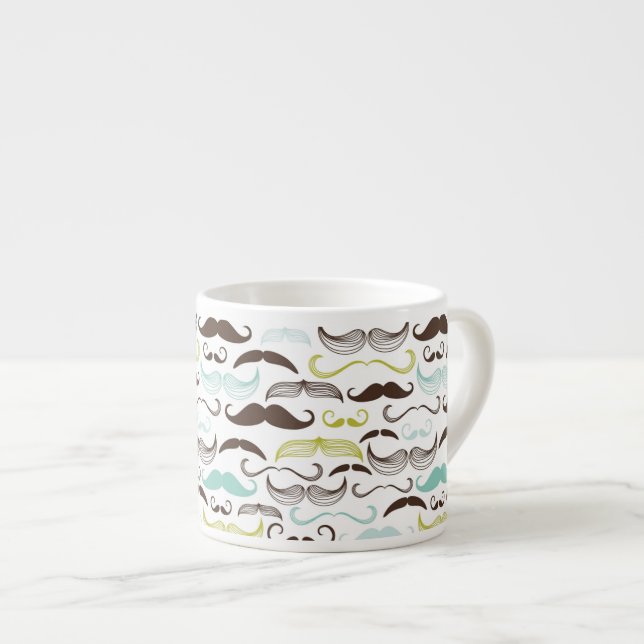 Moustache pattern, retro style 2 espresso cup (Front Right)