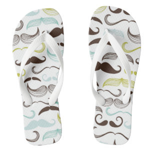 Moustache pattern, retro style 2 jandals