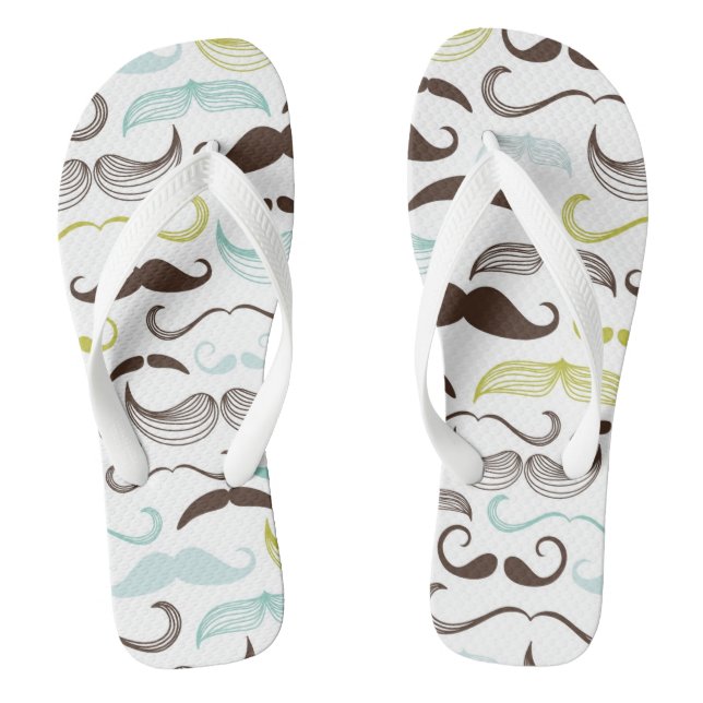 Moustache pattern, retro style 2 jandals (Footbed)