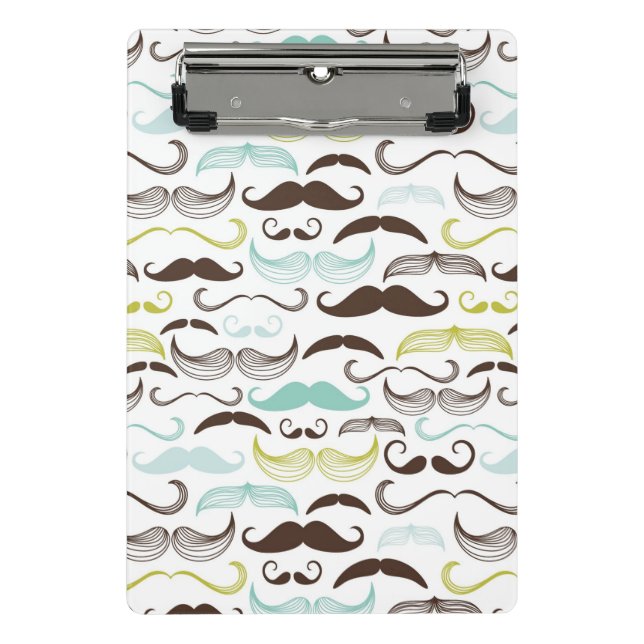 Moustache pattern, retro style 2 mini clipboard (Front)