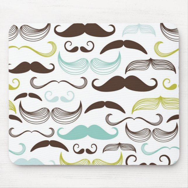 Moustache pattern, retro style 2 mouse pad (Front)