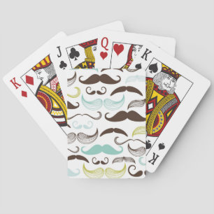 Moustache pattern, retro style 2 playing cards