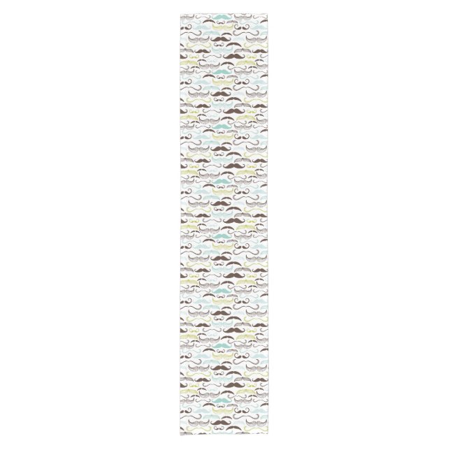 Moustache pattern, retro style 2 short table runner (Front)
