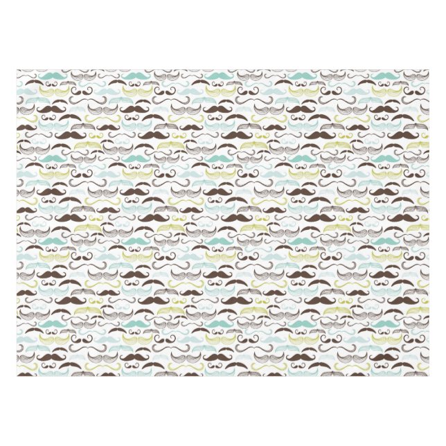 Moustache pattern, retro style 2 tablecloth (Front (Horizontal))