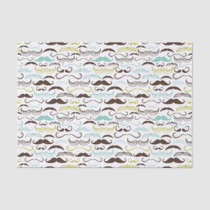 Moustache pattern, retro style 2 tissue paper