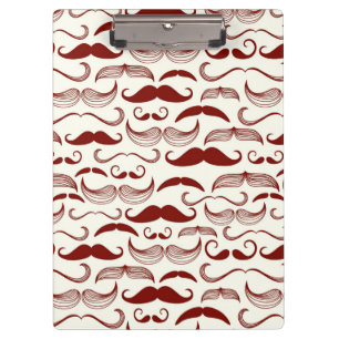 Moustache pattern, retro style 3 clipboard