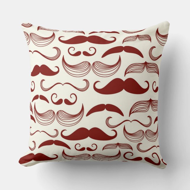 Moustache pattern, retro style 3 cushion (Front)