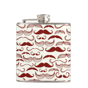 Moustache pattern, retro style 3 hip flask