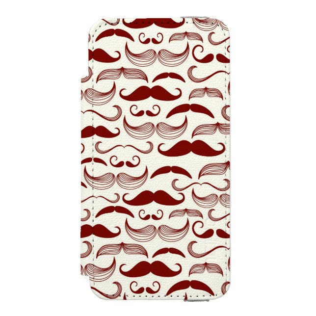 Moustache pattern, retro style 3 incipio iPhone wallet case (Folio Front)