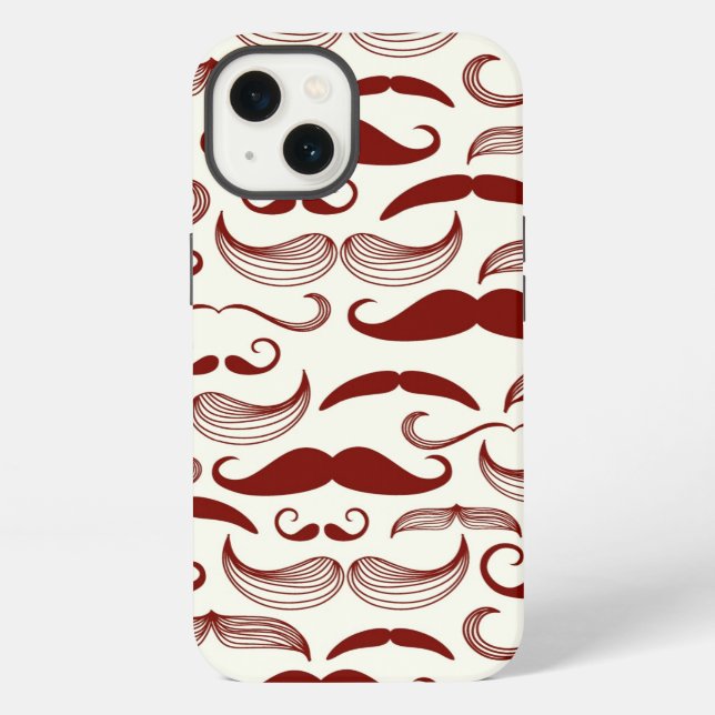 Moustache pattern, retro style 3 iPhone case (Back)