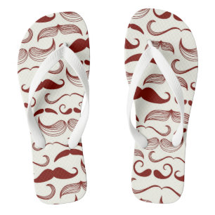 Moustache pattern, retro style 3 jandals