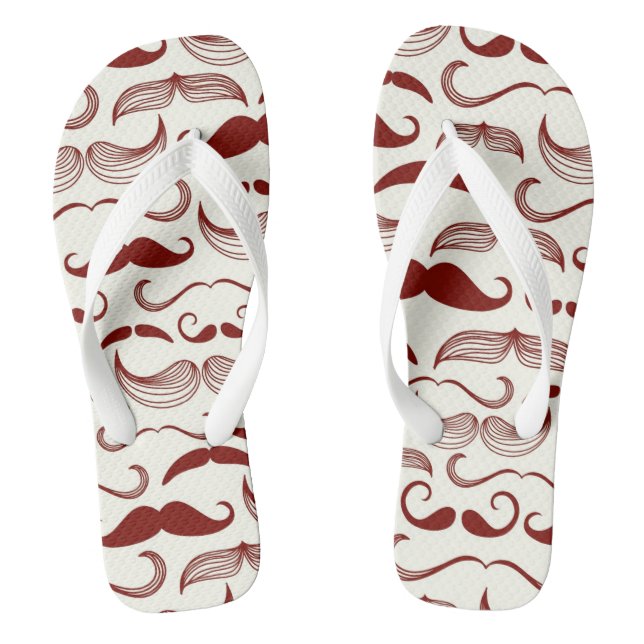 Moustache pattern, retro style 3 jandals (Footbed)