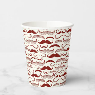 Moustache pattern, retro style 3 paper cups