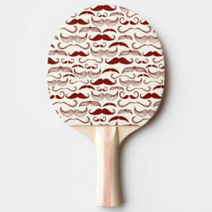 Moustache pattern, retro style 3 ping pong paddle