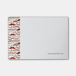 Moustache pattern, retro style 3 post-it notes