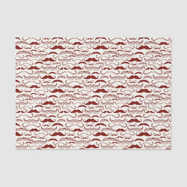Moustache pattern, retro style 3 tissue paper (Front)