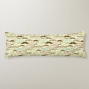 Moustache pattern, retro style 4 body cushion