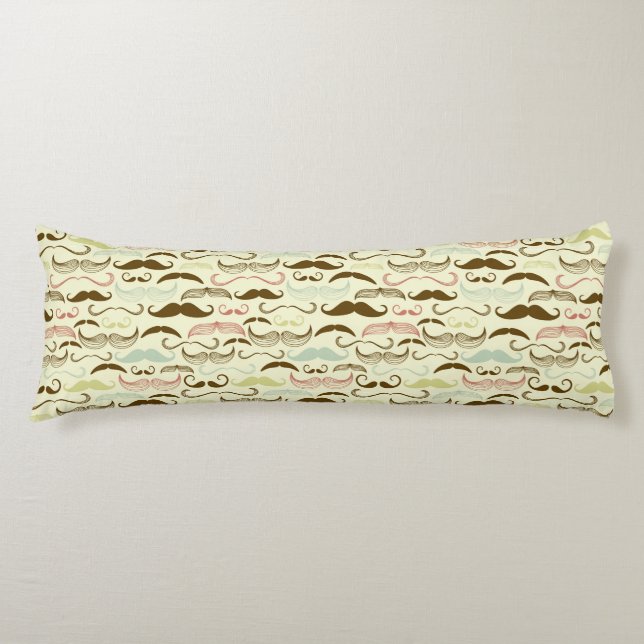Moustache pattern, retro style 4 body cushion (Front)