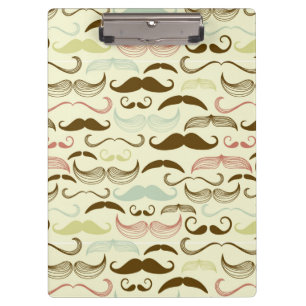 Moustache pattern, retro style 4 clipboard
