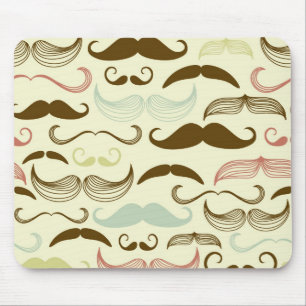 Moustache pattern, retro style 4 mouse pad