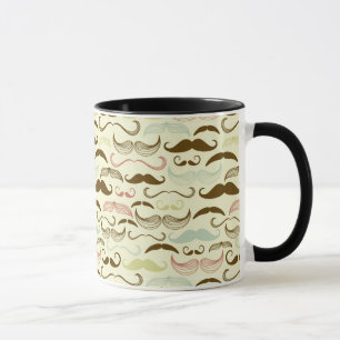 Moustache pattern, retro style 4 mug