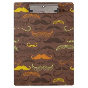 Moustache pattern, retro style 5 clipboard