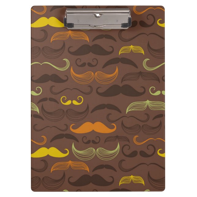 Moustache pattern, retro style 5 clipboard (Front)