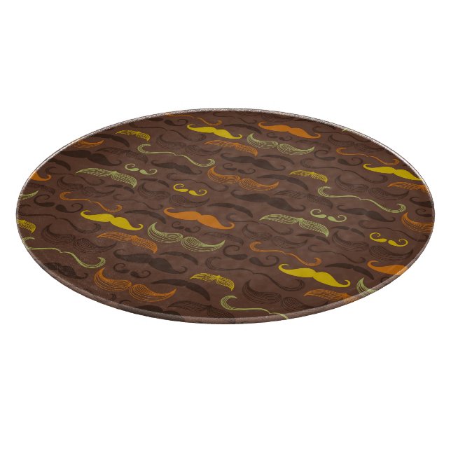 Moustache pattern, retro style 5 cutting board (Corner)