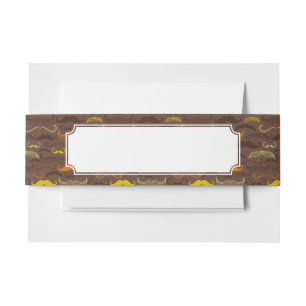 Moustache pattern, retro style 5 invitation belly band